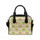 Avocado heart pink background Shoulder Handbag