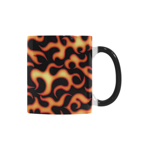 Fire flame dark pattern Morphing Mug Heat Changing Mug