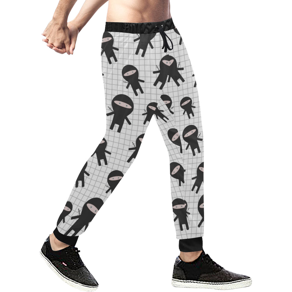 Ninja pattern plaid background Unisex Casual Sweatpants
