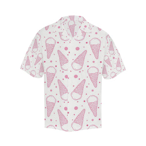 Hand drawn ice cream pattern Men's All Over Print Hawaiian Shirt