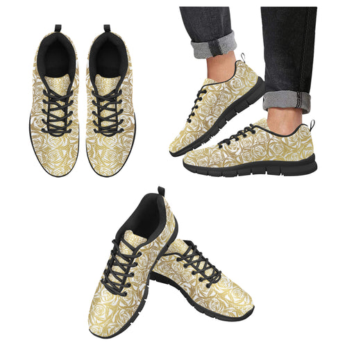 Rose Pattern Print Design 05 Men's Breathable Sneakers ( Model 055)