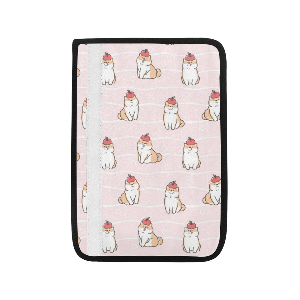 Cute Shiba Inu Dog Apple pattern Car Seat Belt Cover