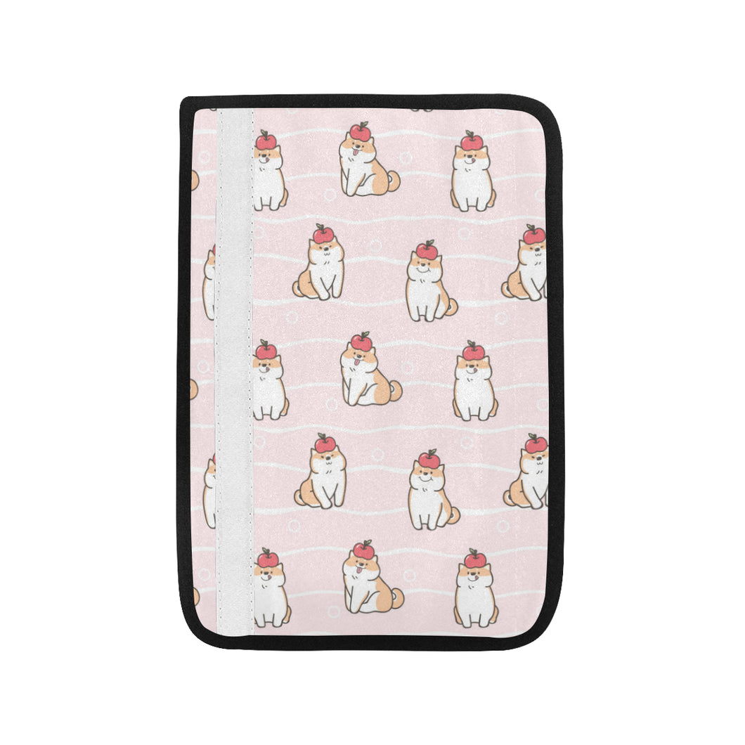 Cute Shiba Inu Dog Apple pattern Car Seat Belt Cover