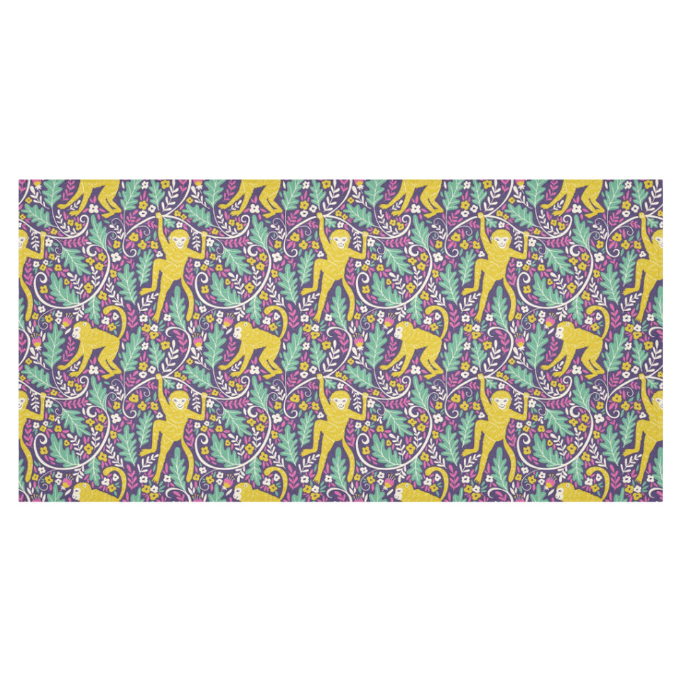 Cute yellow monkey leaves pattern Tablecloth