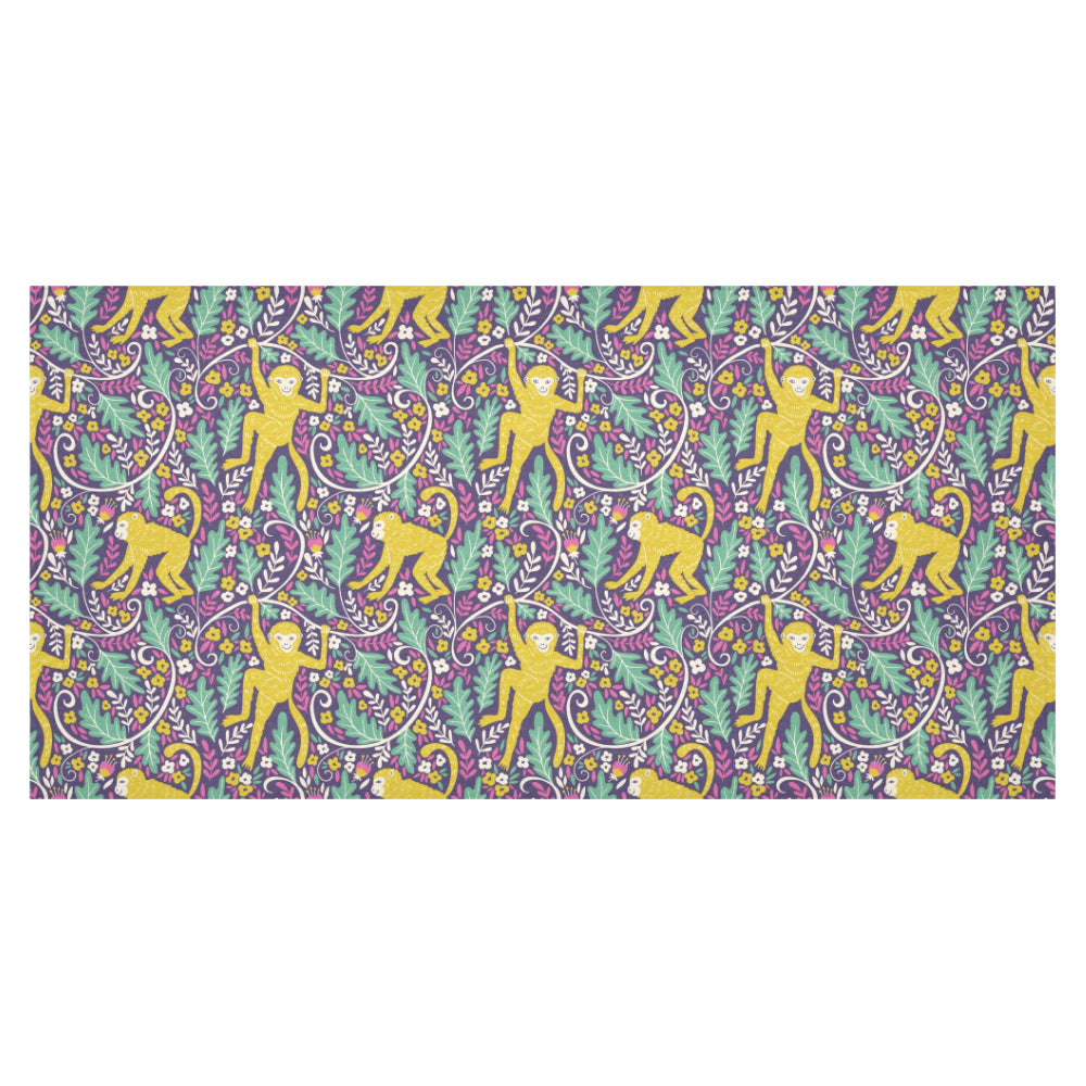 Cute yellow monkey leaves pattern Tablecloth