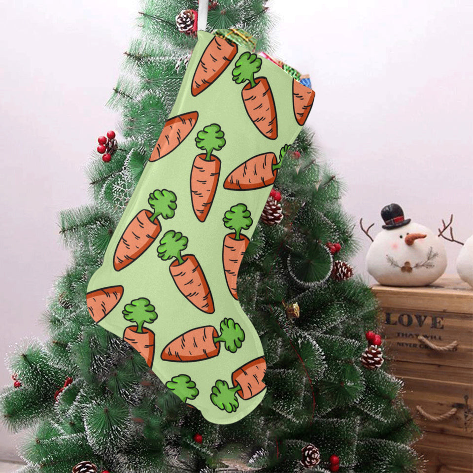 Carrot Pattern Print Design 05 Christmas Stocking