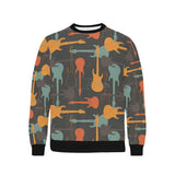 electric guitars pattern Men's Crew Neck Sweatshirt