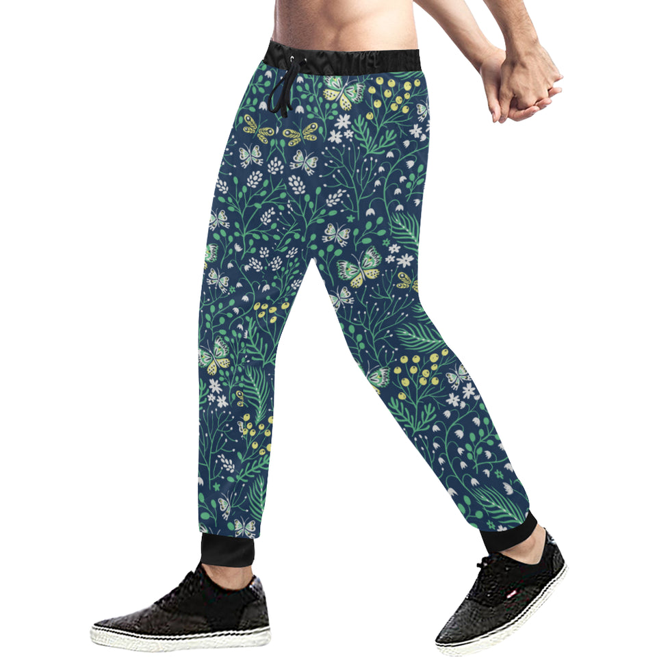butterfly leaves pattern Unisex Casual Sweatpants
