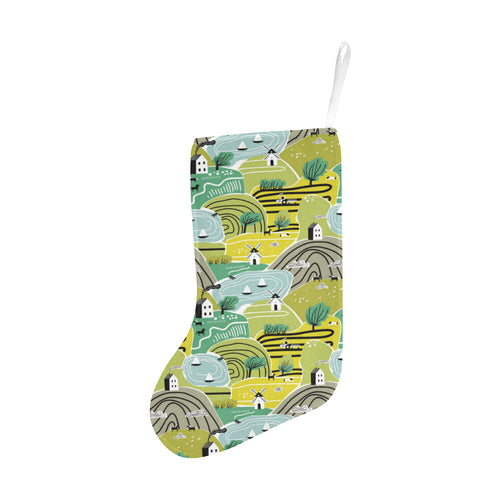 Hand drawn windmill pattern Christmas Stocking