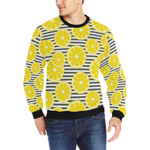 slice of lemon design pattern Men's Crew Neck Sweatshirt
