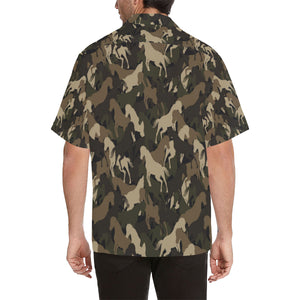 Horse Camouflage Pattern Men's All Over Print Hawaiian Shirt