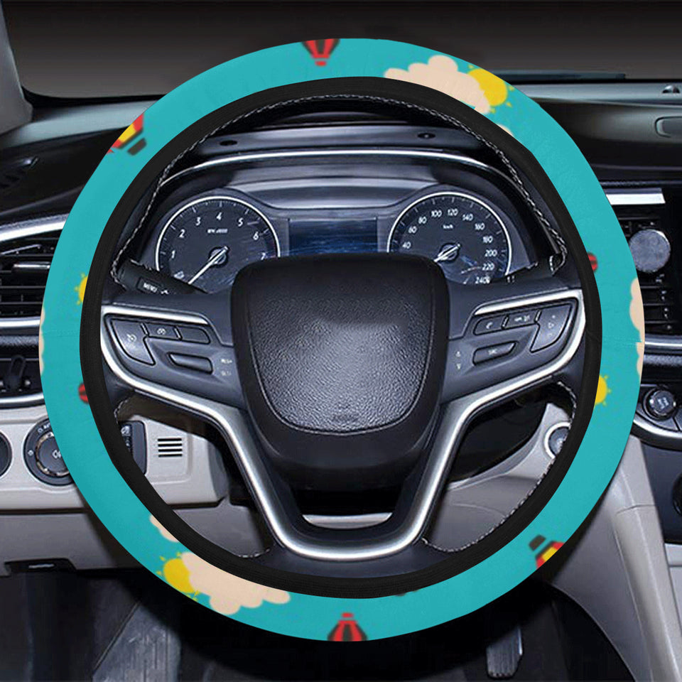Hot Air Balloon Sky Pattern Car Steering Wheel Cover