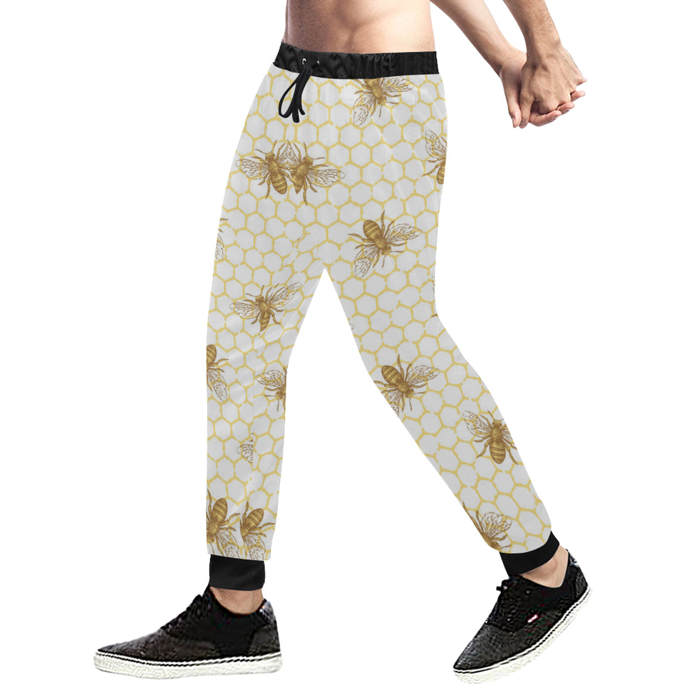 Bee honeycomb seamless design pattern Unisex Casual Sweatpants