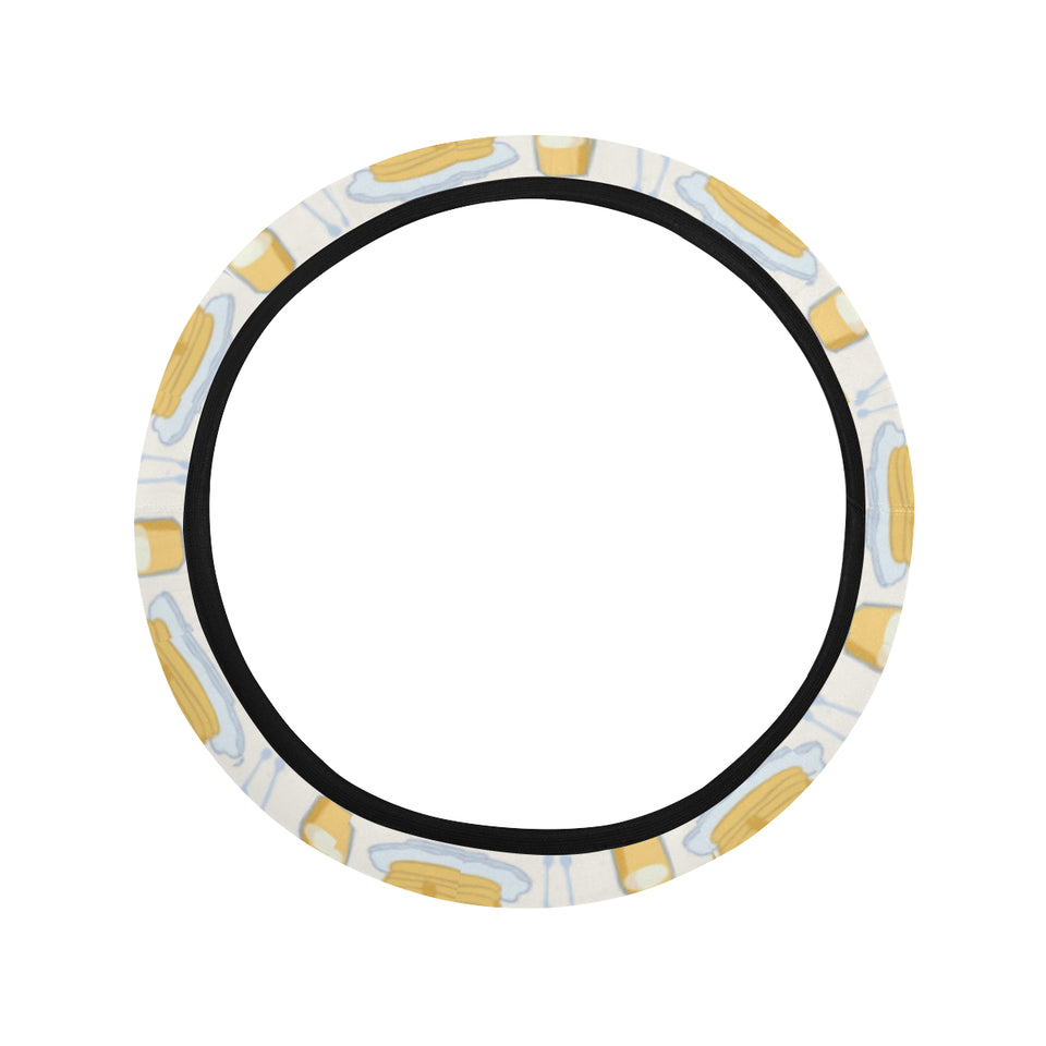 Pancake Pattern Print Design 05 Car Steering Wheel Cover