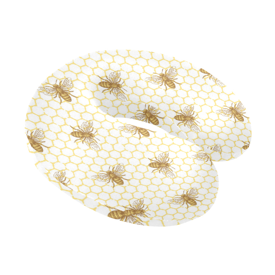 Bee honeycomb seamless design pattern U-Shaped Travel Neck Pillow