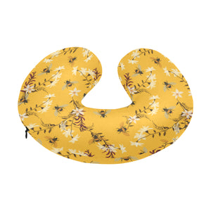 Bee flower pattern U-Shaped Travel Neck Pillow