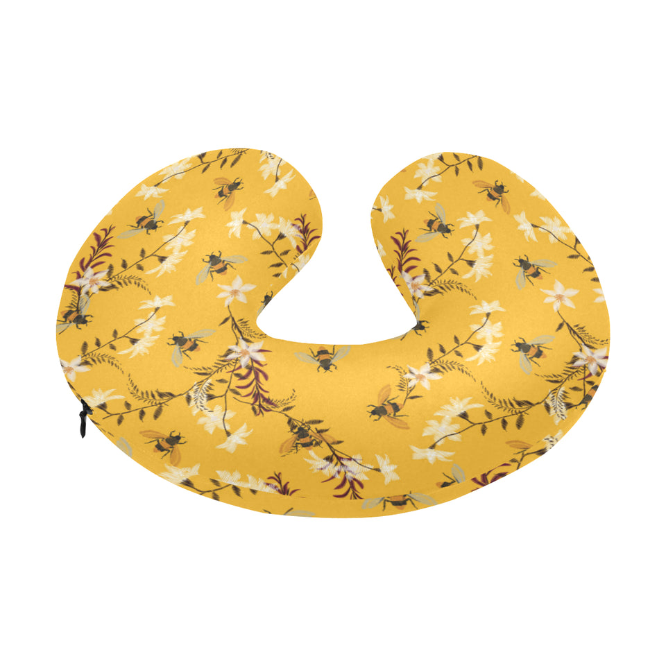 Bee flower pattern U-Shaped Travel Neck Pillow