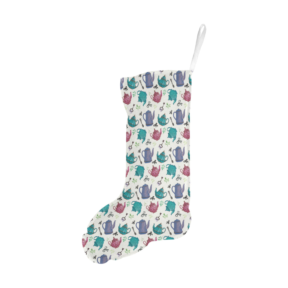 Tea pots Pattern Print Design 05 Christmas Stocking