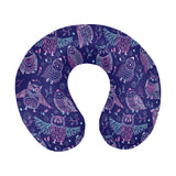 Cute owls pattern boho style ornament U-Shaped Travel Neck Pillow