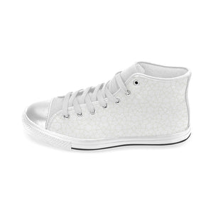 arabic white pattern Women's High Top Canvas Shoes White