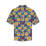 Passion fruit blue background Men's All Over Print Hawaiian Shirt