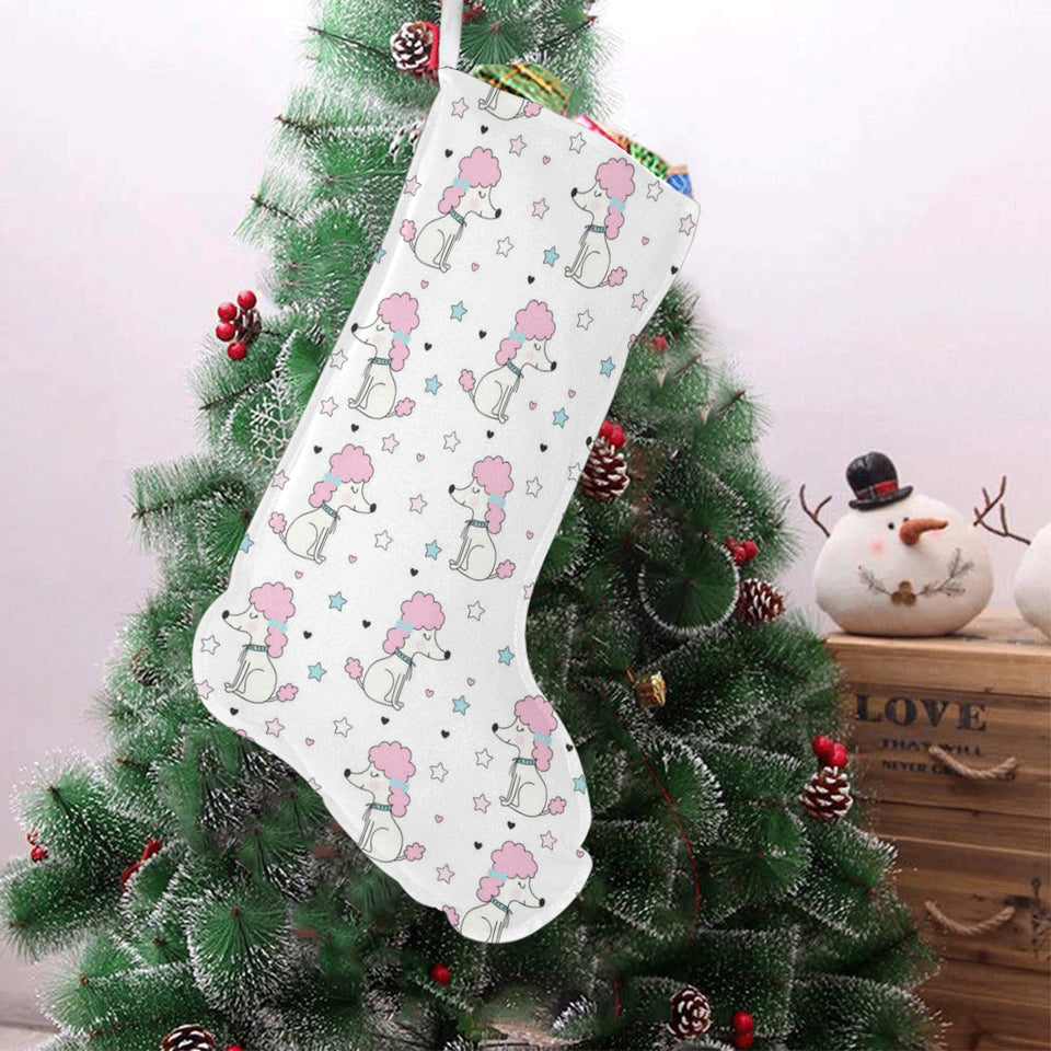 Cute poodle dog star pattern Christmas Stocking