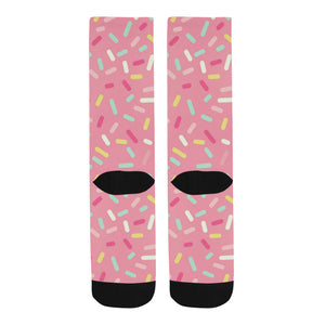 Pink donut glaze candy pattern Crew Socks