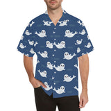 Cute white baby sea lion seal pattern Men's All Over Print Hawaiian Shirt