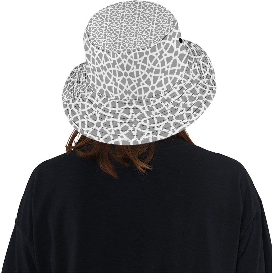 arabic gray pattern Unisex Bucket Hat