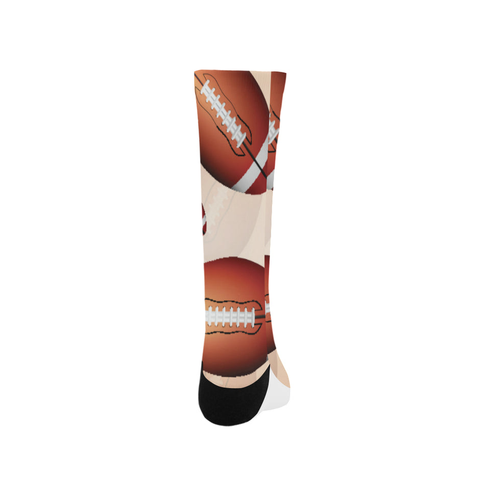 American football ball design pattern Crew Socks