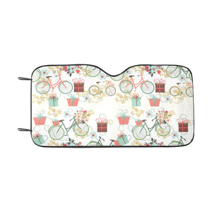 Bicycle Pattern Print Design 05 Car Sun Shade