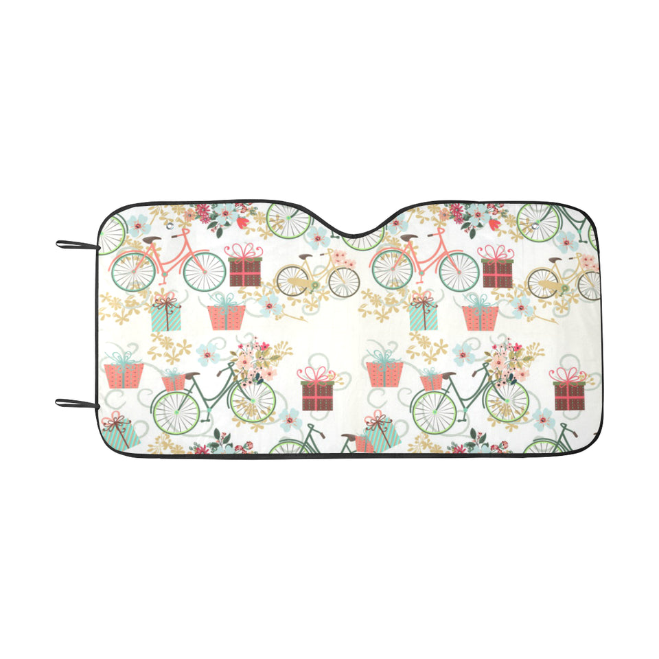 Bicycle Pattern Print Design 05 Car Sun Shade
