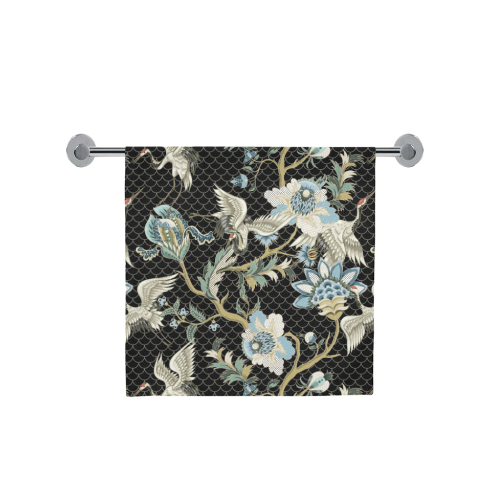 Japanese crane ornament elements Bath Towel