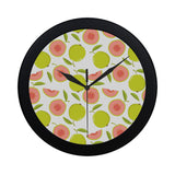 Guava pattern Elegant Black Wall Clock