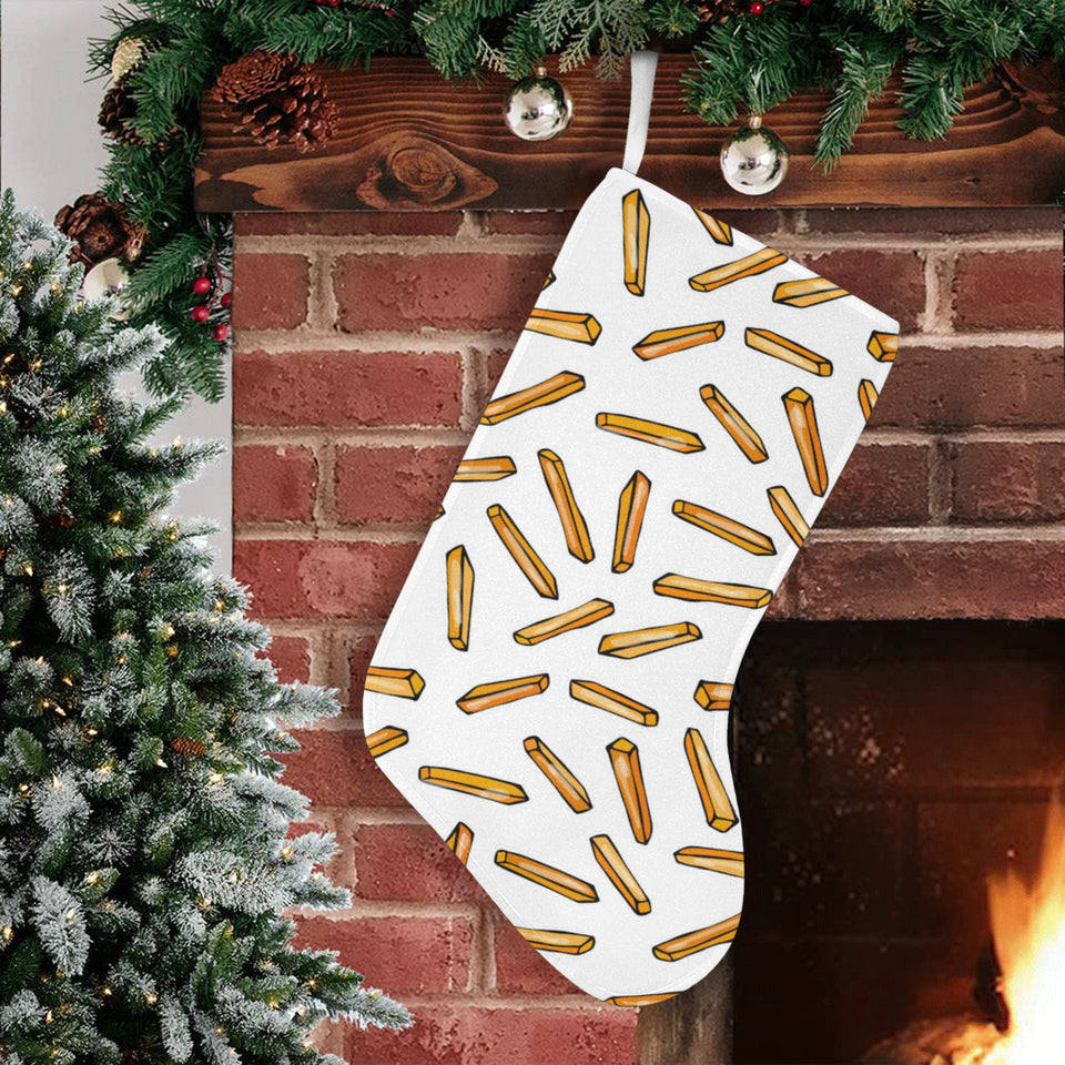 French fries potato pattern Christmas Stocking