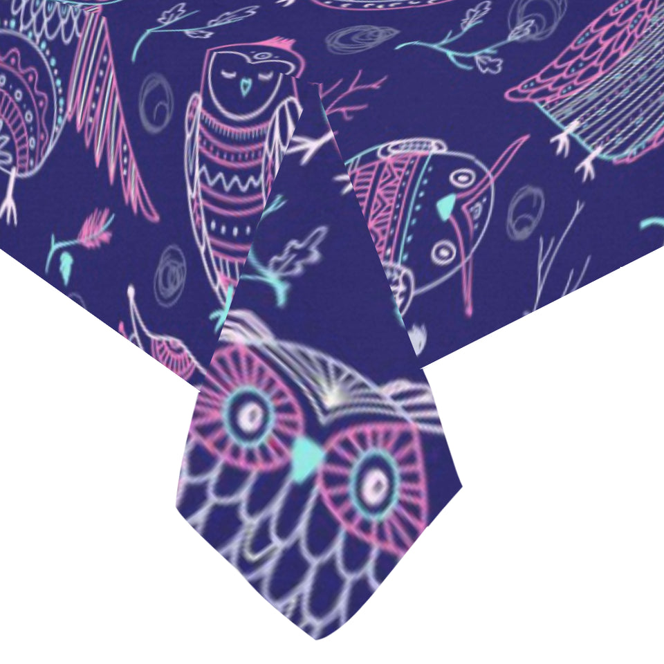Cute owls pattern boho style ornament Tablecloth
