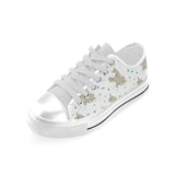 Cute Rhino pattern background Men's Low Top Shoes White