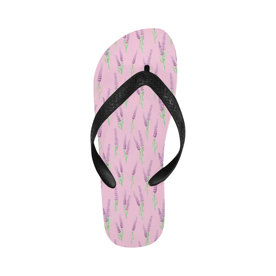 Lavender pattern pink background Unisex Flip Flops