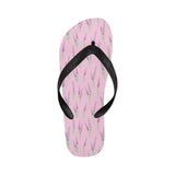 Lavender pattern pink background Unisex Flip Flops