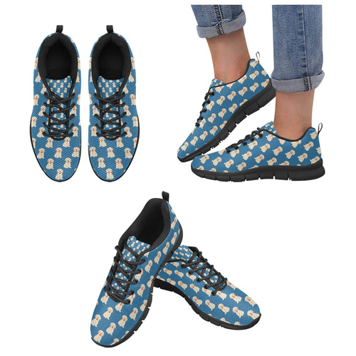 Golden Retriever Pattern Print Design 03 Women's Sneaker Shoes