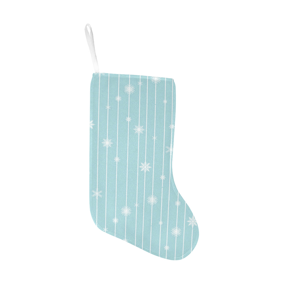 Snowflake pattern blue stripe background Christmas Stocking