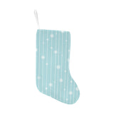 Snowflake pattern blue stripe background Christmas Stocking