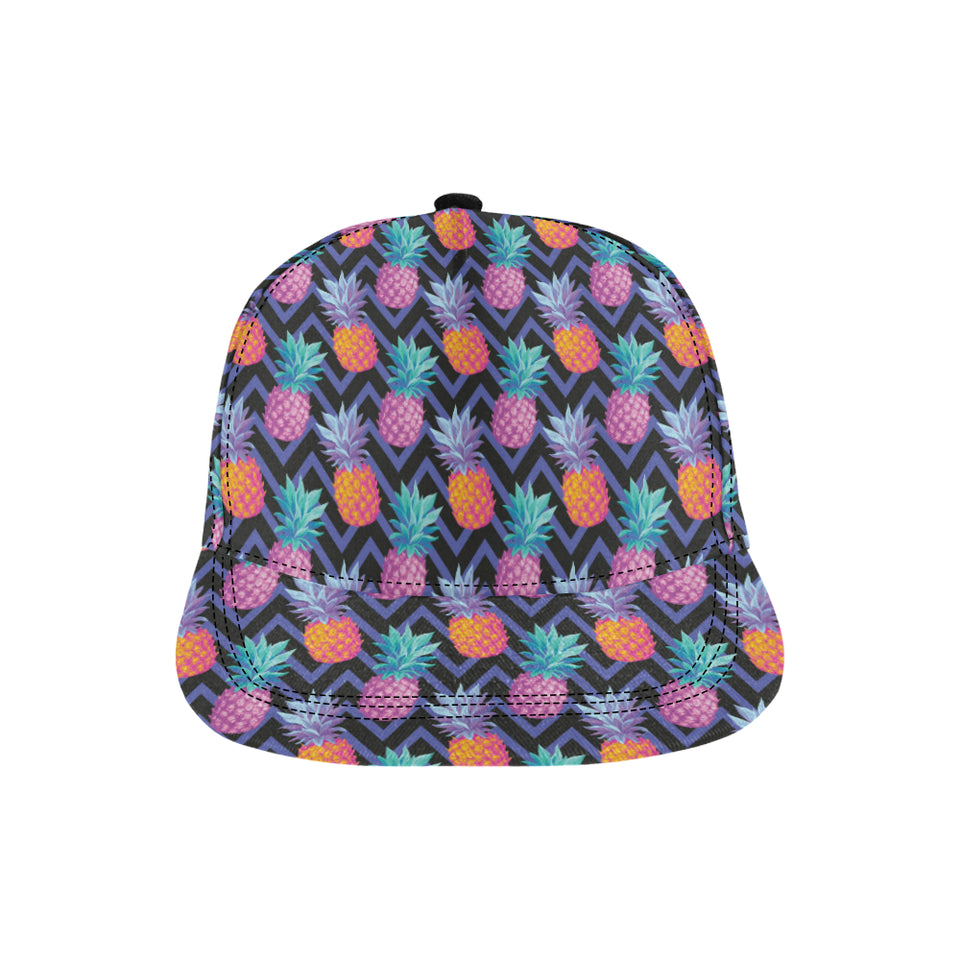 Pineapples pattern zigzag background All Over Print Snapback Cap