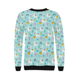 Llama alpaca cactus leaves pattern Women's Crew Neck Sweatshirt