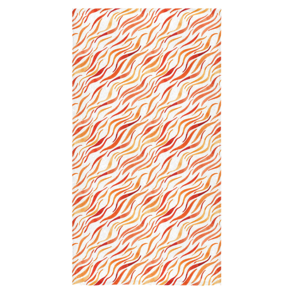Fire flame watercolor pattern Bath Towel