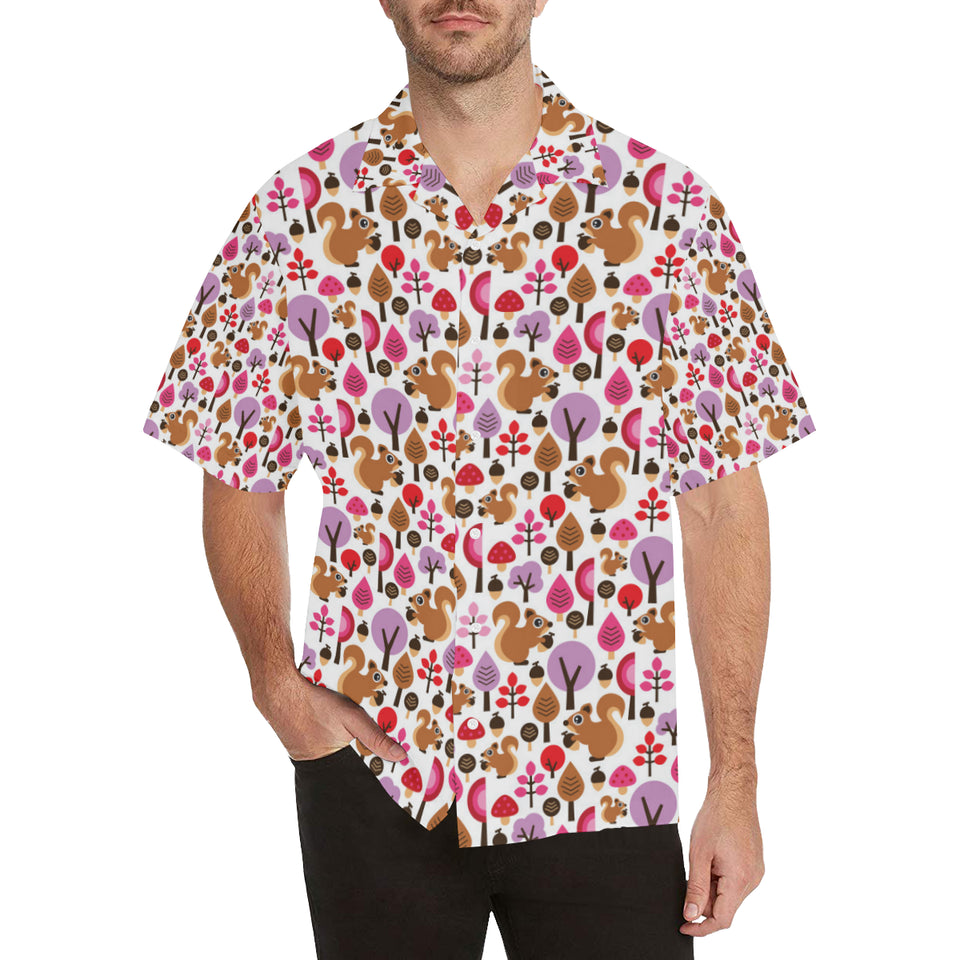 Squirrel Pattern Print Design 02 Men's All Over Print Hawaiian Shirt (Model T58)