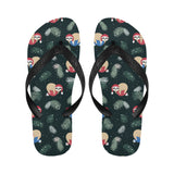Cute sloths sleeping christmas ball santa hat patt Unisex Flip Flops