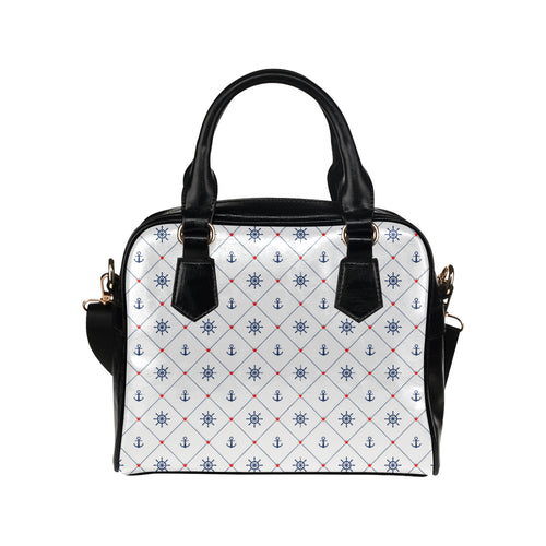 Anchor rudder nautical design pattern Shoulder Handbag