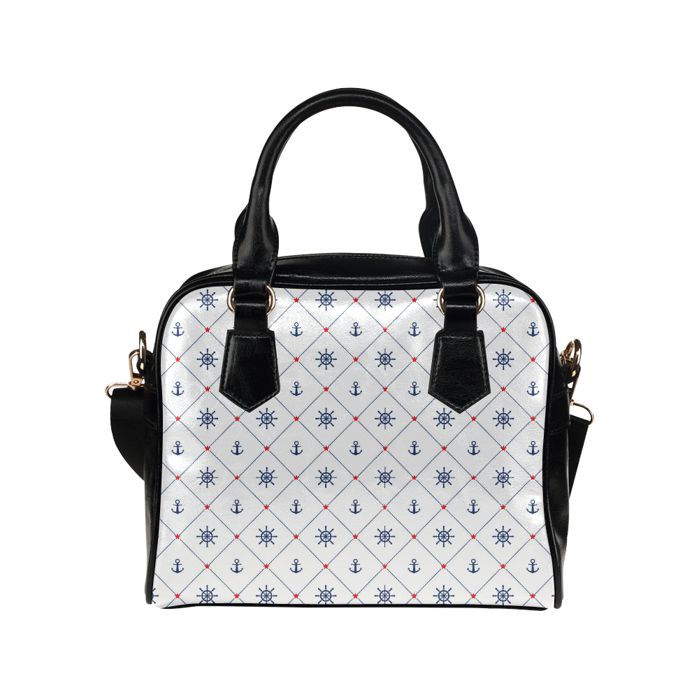Anchor rudder nautical design pattern Shoulder Handbag