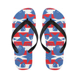 American football ball star stripes pattern Unisex Flip Flops